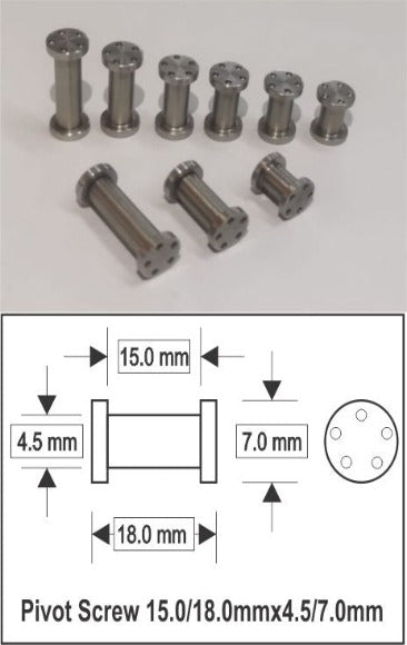 Pivot Screw Flat 15.0/18.0mmx4.5/7.0mm