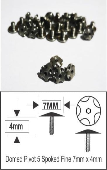 Domed Pivot 5 Spoked Fine 7mm x 4mm