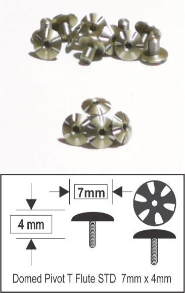 Domed Pivot T Flute STD 7mm x 4mm