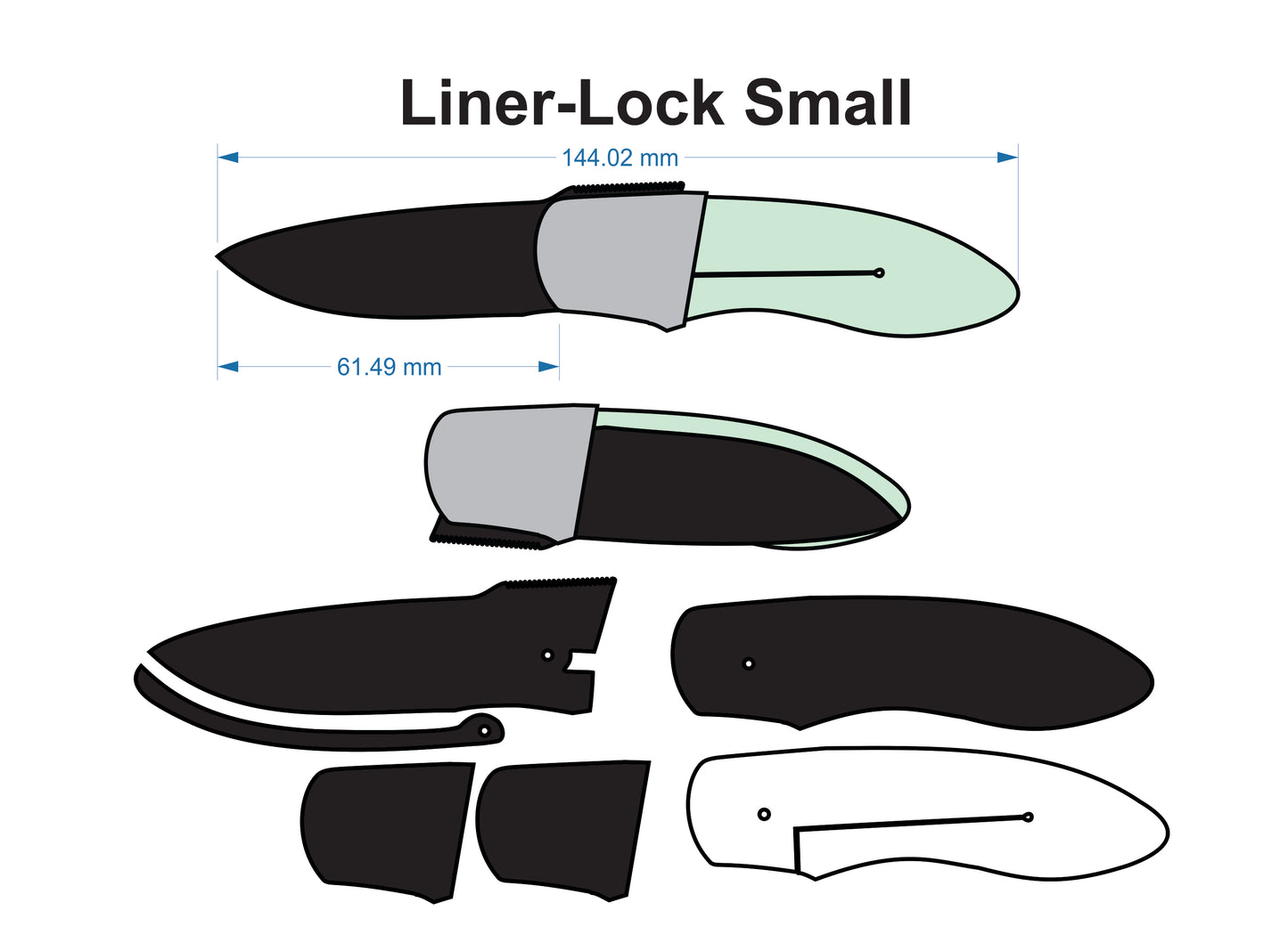 Liner-Lock 11S - 144/ 87/57mm - Titanium