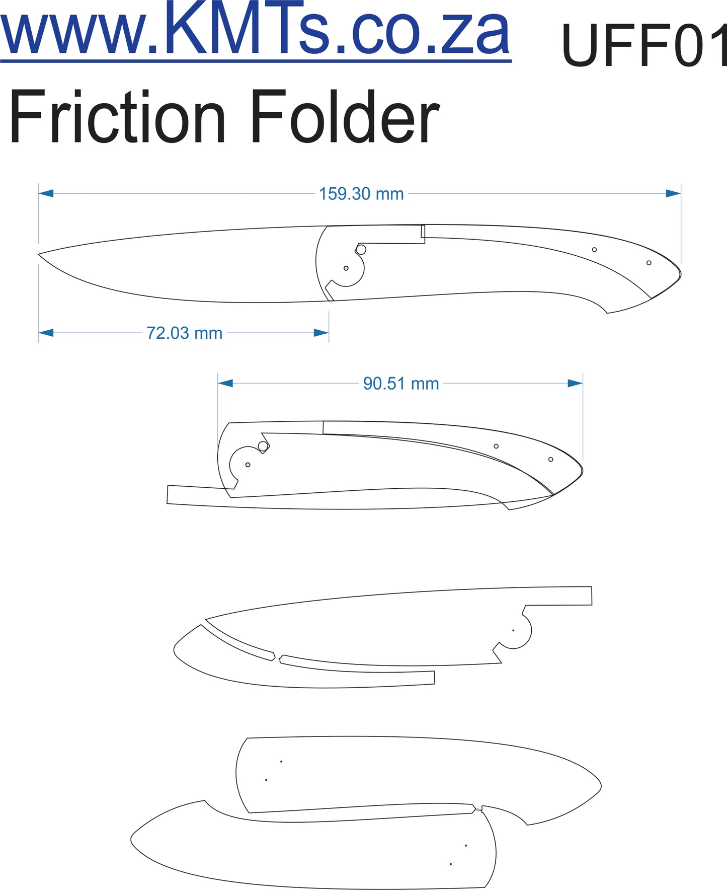 Friction Folder 3.3mm 440C 160/103