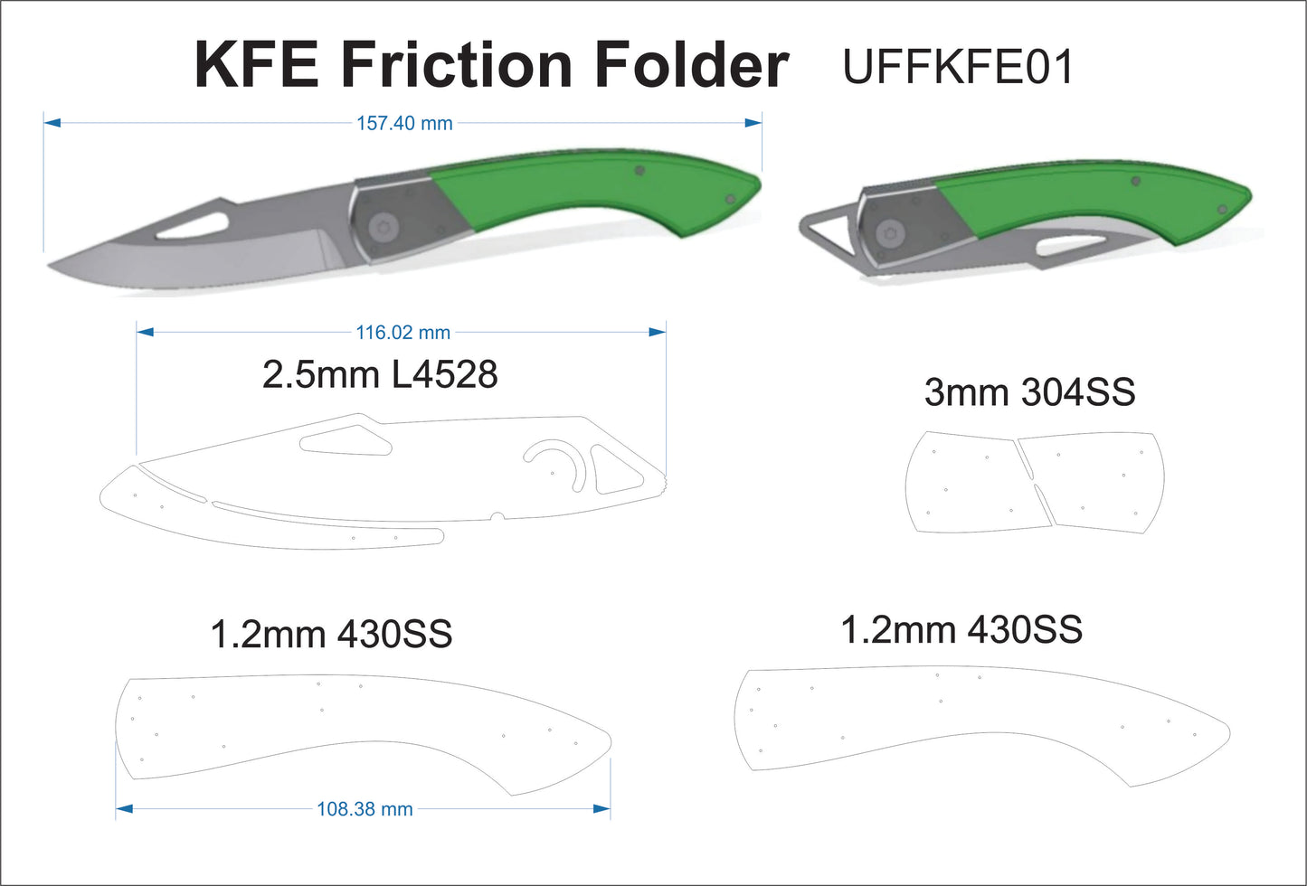 KFE Friction Folder 2.5mm 440C