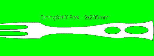 DiningSet01Fork - 2x205mm 440C